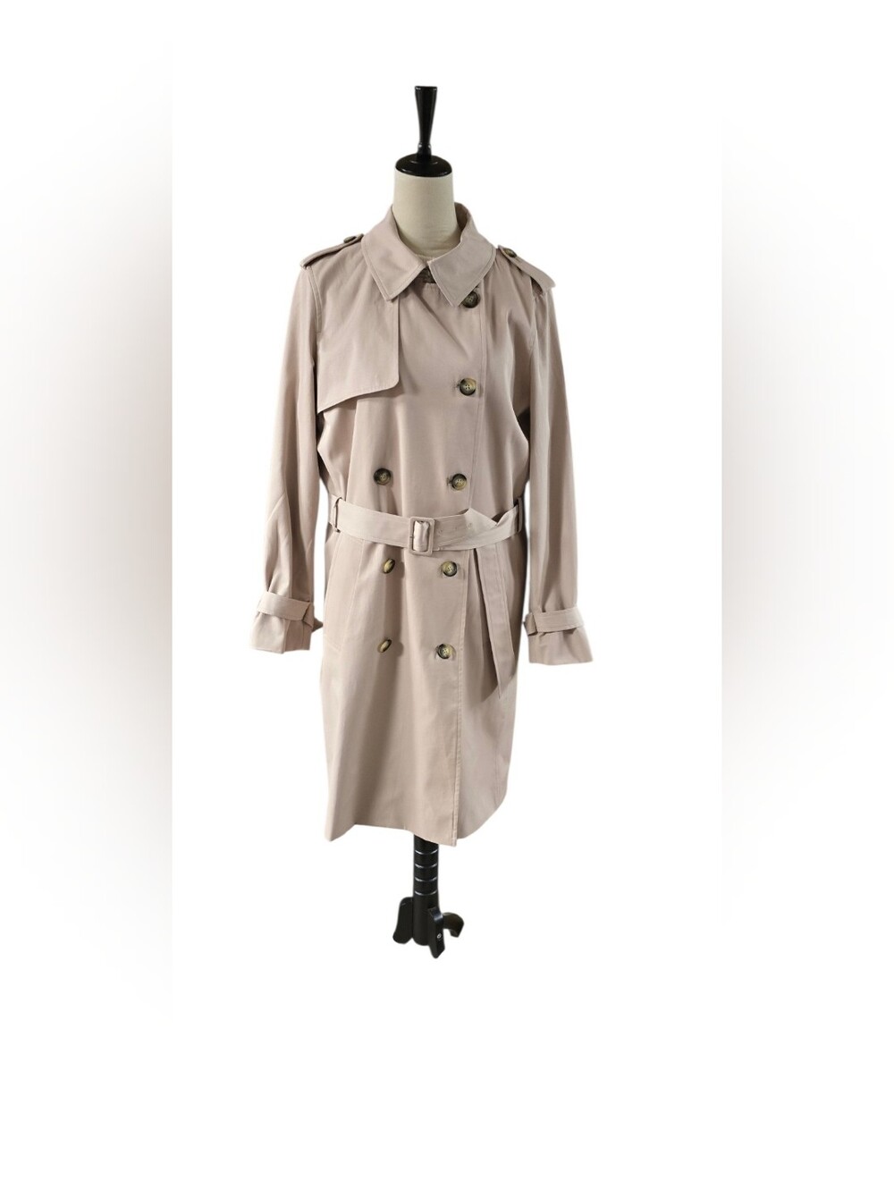 Marks & Spencer M&S Collection Double-Breasted Trench Coat in Sand, US 14/UK18 - Picture 10 of 15